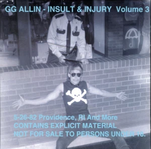 GG Allin Insult & Injury Vol. 3 5-26-82 Providence, RI And More CD Black & Blue - Imagen 1 de 1