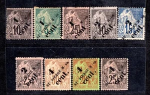 FRANCE ST. PIERRE ET MIQUELON 1891–1892 SCOTT #36–#44 MINT HINGED - Picture 1 of 2