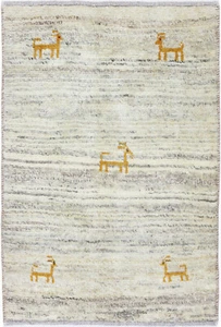 Gabbeh Teppich Orient Perser Rug Zollanvari Beige Schurwolle Pflanzenfarben Art - Picture 1 of 1