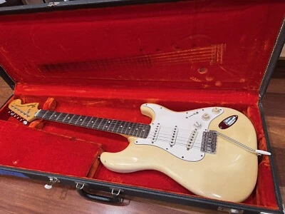 74 Fender Stratocaster Strat Olympic 1974 ¡Cuello de palo de rosa blanco! Hermoso!  OHSC Foto 1 de 4