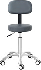 Adjustable Rolling Stool Chair (Hydraulic Lift) - Salon, Office, Massage, Grey