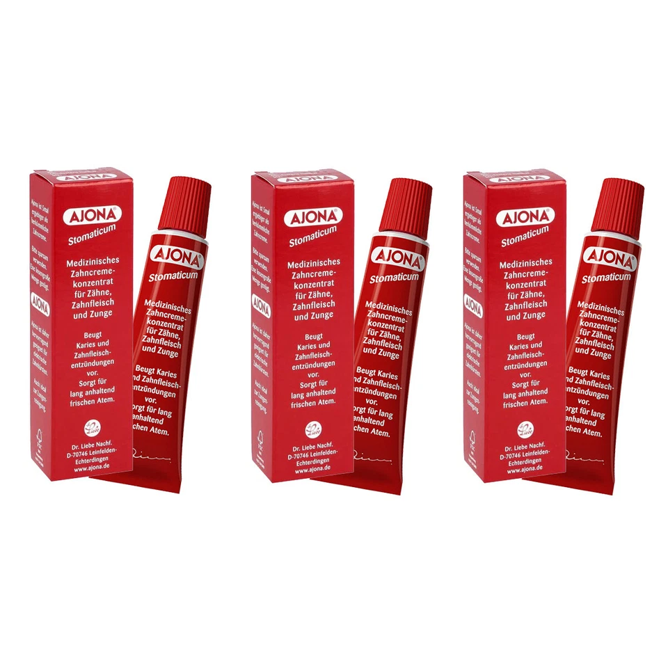 ZAHNPFLEGE-MUNDHYGIENE Ajona Médical Dentifrice Dents Sensibles Et Langue 25ml 3er Pack