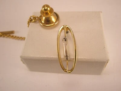 Micro Thermal Switch in Glass Bubble Vintage Lapel Pin Tie Tack u62 - Image 1 of 4
