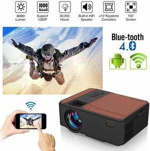 4000lm Portable Mini Wifi Smart Projector Blue tooth Airplay Youtube Netflix
