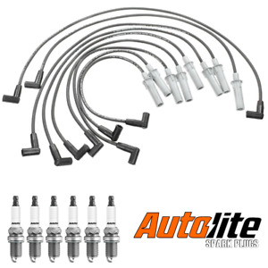Wireset & 6 Autolite Spark Plugs for 97-98 Dodge B1500 B2500 B3500 5.2L V8 27876