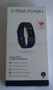 Fitbit Charge 2 Heart Rate + Fitness Wristband Blue Large (US Version)