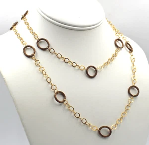 Philippe Charriol 18K Yellow Gold & Steel Mixed Link 36” Chain Necklace 20.5g - Picture 1 of 10