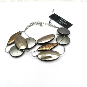 Armband Boho Champagner Perlen Silberfarben Multi Strang Bracelet XC24C - Bild 1 von 6