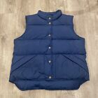 Vintage LL Bean Women's Insulated Goose Down Snap Puffer Vest Blue Size Large