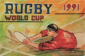 1991 Rugby World Cup Design by Richard Blake Vintage Postcard Unposted - Bild 1 von 2