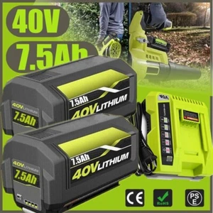 40V 7.5Ah Battery & Rapid Charger For Ryobi 40 Volt Lithium-ion OP40753 OP40602 - Picture 1 of 23