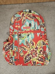 Vera Bradley Essential MEDIUM Backpack Red Floral “Rumba”  - Picture 1 of 3
