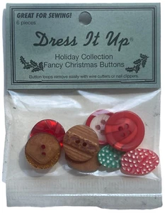 Buttons CHRISTMAS Holiday Vtg Dress It Up Assorted 8-Pack for Costumes Crafts - Picture 1 of 13