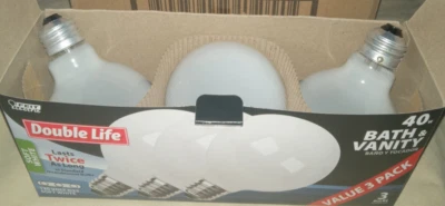 Feit Bath & Vanity Globe Light Bulbs 40W G25 Soft White 6X3-Pack  18 Bulb CASE - Image 1 of 3