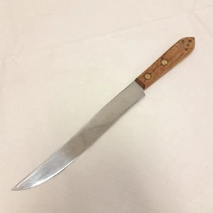 Robinson Slicing Knife Stainless 8” Straight Edge Vtg Wood Handle Cutlery USA - Picture 1 of 5