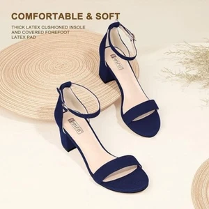 IDIFU Cookie-LO klobige Damen-Sandalen niedriger Blockabsatz Knöchelriemen Größe 9 - Bild 1 von 6