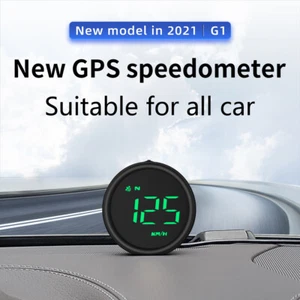 Round HUD Car Digital GPS Speedometer Head Up Display Alarm Smart GPS+BeiDou G1 - Picture 1 of 10