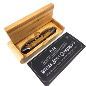 Legacy Picnic Time Elon Bamboo Handcrafted Box and Waiter Style, Wine Corkscrew - Picture 1 of 8