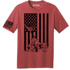 Rags of Honor Red Heather Americana T-shirt with our Iwo Jima Flag Graphic L - Picture 1 of 1