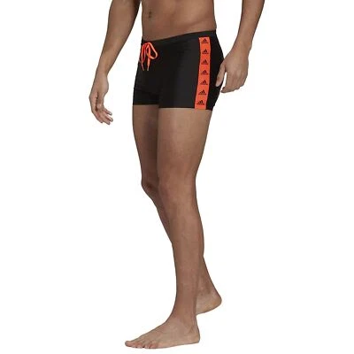 Adidas Hombre Fit Taper Boxer De Baño Infinitex® Negro Neón Rojo - Imagen 1 de 4