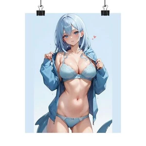 Anime Waifu Poster, Japanese Manga Art Print, Anime Lover Gift, Otaku Room - Picture 1 of 21