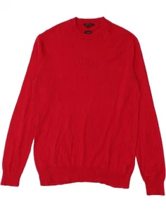 ARMANI EXCHANGE Mens Graphic Crew Neck Jumper Sweater Large Red Cotton BN20 - Picture 1 of 3