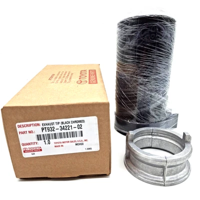 OEM TOYOTA  22-25 TUNDRA/24-25 TACOMA BLACK CHROME EXHAUST TIP PT932-34221-02 - Image 1 of 3