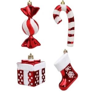 4Pcs/Box Candy Cane Gift Box Christmas Tree Ornament Christmas Decorations - Photo 1/5