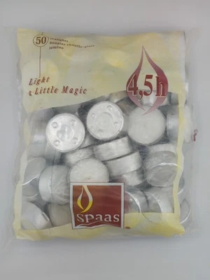 Spaas Tea Lights Candles 50 Pack Unscented White Tealight Candles Bulk-4 Hours - Image 1 of 2