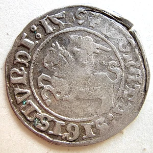 15*9 POLEN/Litauen SIGISMUND Silber 1/2 Grosz Groschen Halbgrütte Gros Grosch - Bild 1 von 4