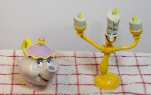 Disney Beauty & The Beast Bendable 4" Figure Lumiere Bendy & Mrs. Potts - Picture 1 of 2