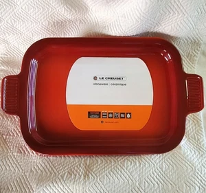 Le Creuset CERISE Serving Tray NEW Rectangular PLATTER LID Stoneware **NO DISH** - Picture 1 of 19