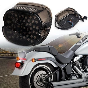 LED Tail Light Brake Turn Signal Fit for Harley Touring Softail Sportster Smoked - Picture 1 of 11