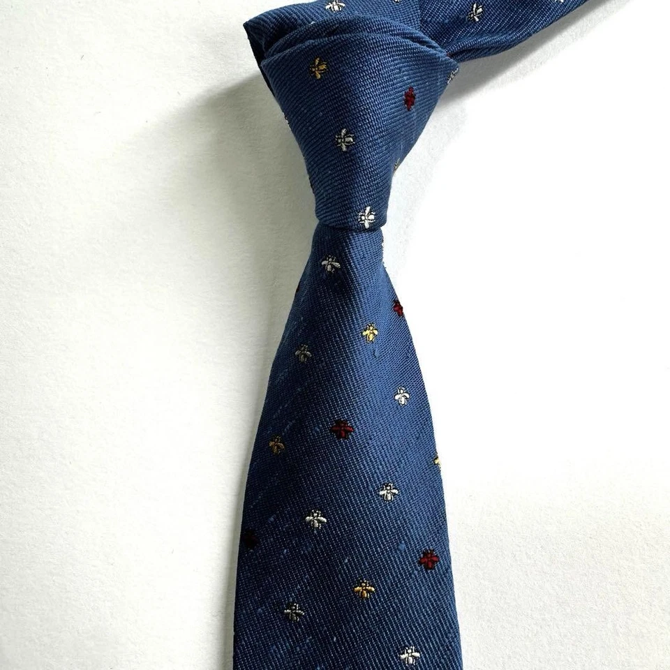Corbata de seda Gucci para hombre azul claro patrón abeja miel rara alta calidad Foto 1 de 4