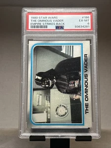 1980 Topps Star Wars Empire Strikes Back #186 The Ominous Vader PSA 6 - Foto 1 di 2