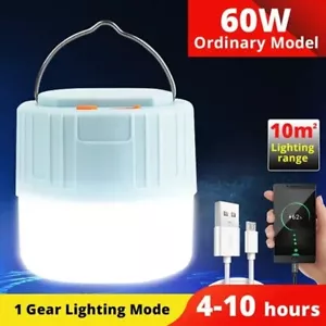Solar Power LED Camping Lamp USB Rechargeable Outdoor Hiking Lantern Tent Light - Picture 1 of 5