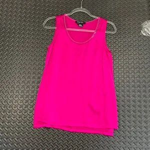 Camiseta sin mangas Etcetera rosa magenta 100 % seda cuello redondo para mujer talla 2 - Imagen 1 de 9