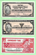 3 different era CANADIAN TIRE MONEY  TEN CENT notes