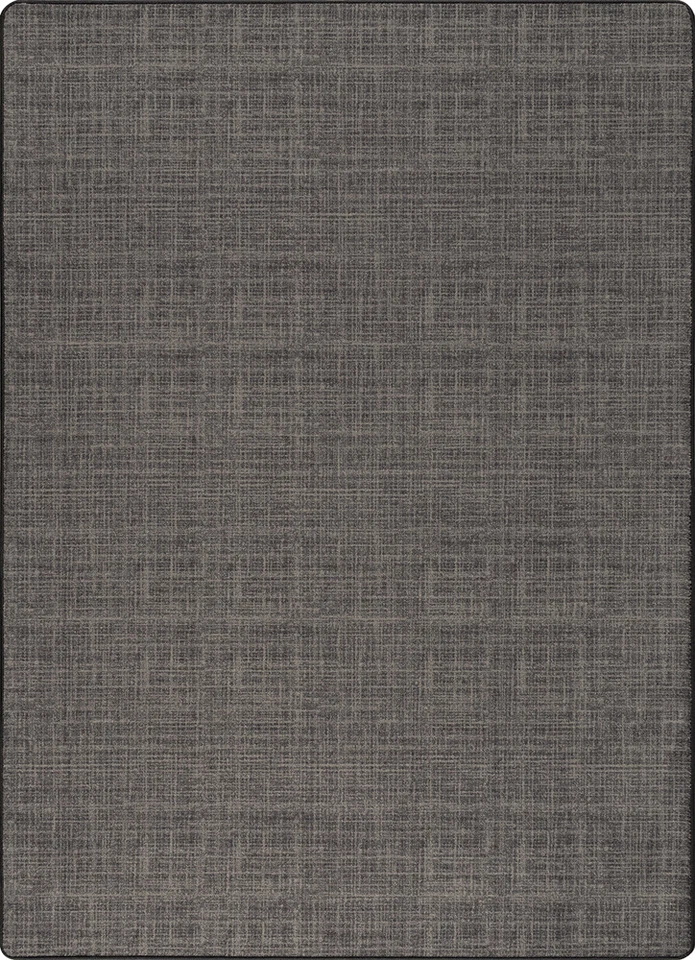 Milliken Gray Contemporary Rows Crosshatch Area Rug Solid Whisper Weave Volcanic - Image 1 of 1