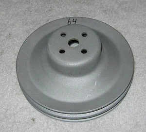 1963 - 1964 Cadillac 390 Water Pump Pulley 2 Groove Non-A/C Sandblasted 63 64 - Picture 1 of 3