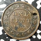 1858 Kanada duży cent #DS345 Key Date! Holed