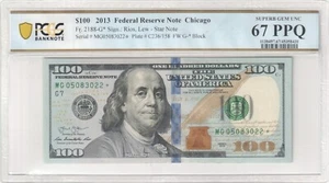 2013 $100 FR2188-G FEDERAL RESERVE NOTE SAN FRANCISCO PPQ 🌟 STAR NOTE GEM 67PPQ - Picture 1 of 3