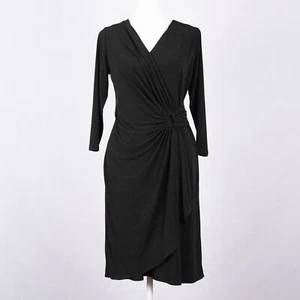 Tommy Bahama Women's Size XS Clara Faux Wrap Dress UPF Black Minimalist Classic - Picture 1 of 8