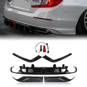 Kit de labios del difusor del parachoques trasero + cubierta del alerón lateral para Honda Accord 2018-22 YOFER - Imagen 1 de 11