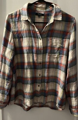 Madewell Medium Cotton Linen Plaid Button Down Shirt - Image 1 of 4