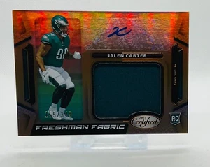 Jalen Carter 2023 Certified Freshman Fabric RC Patch Auto Bronze /349 SEALED - Bild 1 von 2