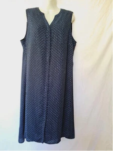 Apt 9 18W Blue and Black geometric button up office core Lawyer dress - Picture 1 of 7