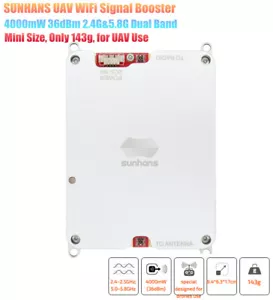 Sunhans 4000mW 36dBm Dual Band 2.4G/5.8GHz UAV WiFi Signal Booster UAV Amplifier - Picture 1 of 12