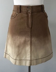 WORTH Brown Tan A-Line Buckle Back Skirt Size 6 - Picture 1 of 3