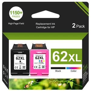 62 XL XXL Ink Cartridges for HP 62XL Envy 7640 7645 5540 5640 5660 5740 Printer - Picture 1 of 14